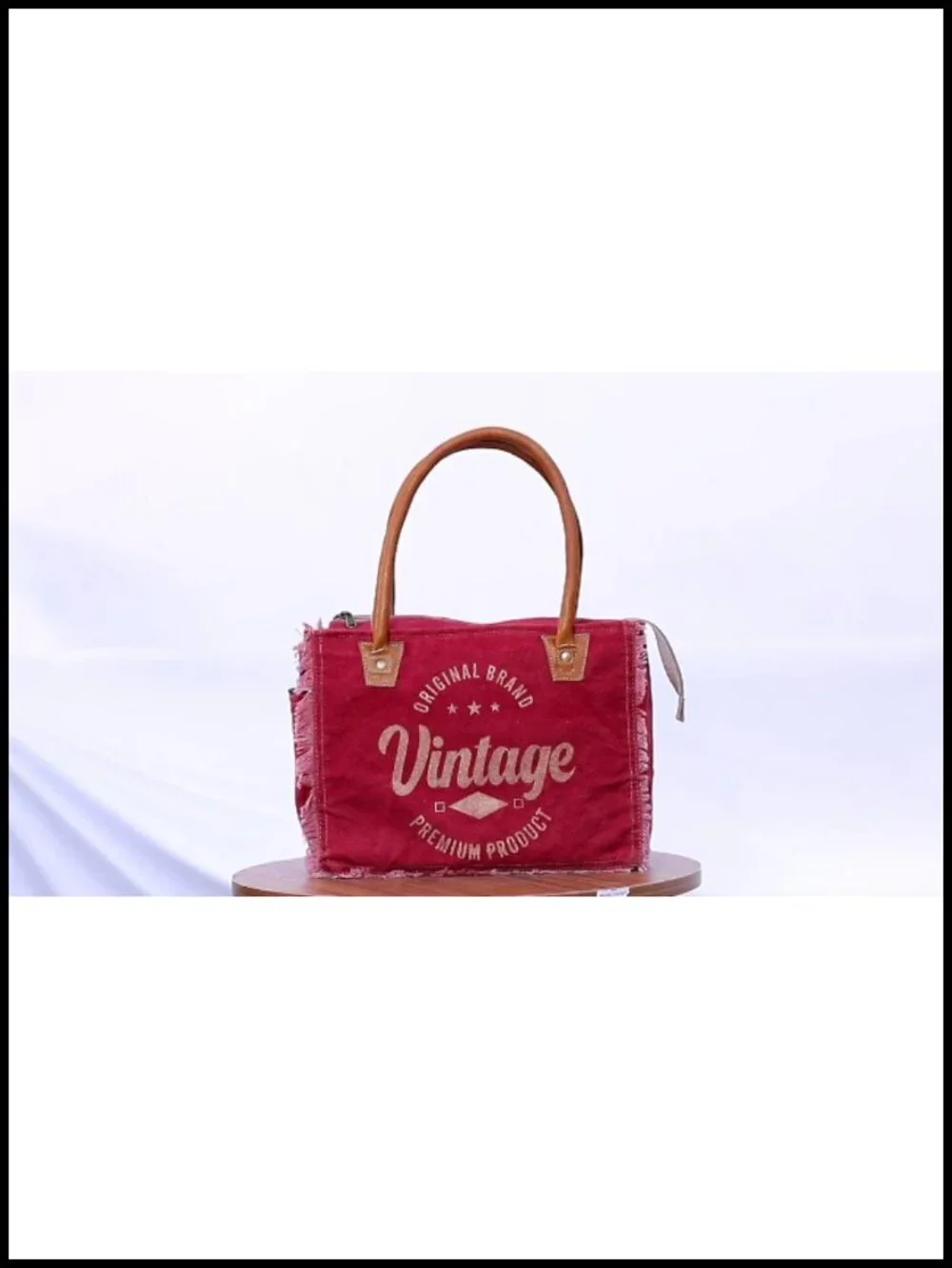 Canvas Tote Bag with Leather Handles, Shoulder Bag, Travel & Everyday Use